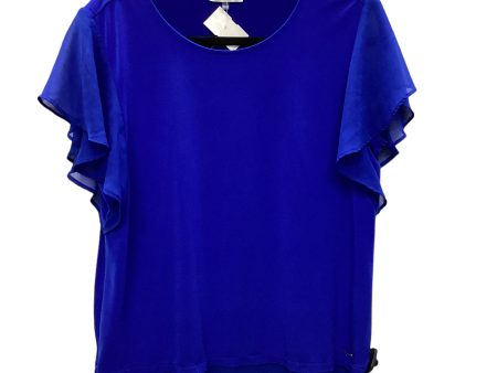 Top Short Sleeve By Calvin Klein In Blue, Size: M Online Hot Sale