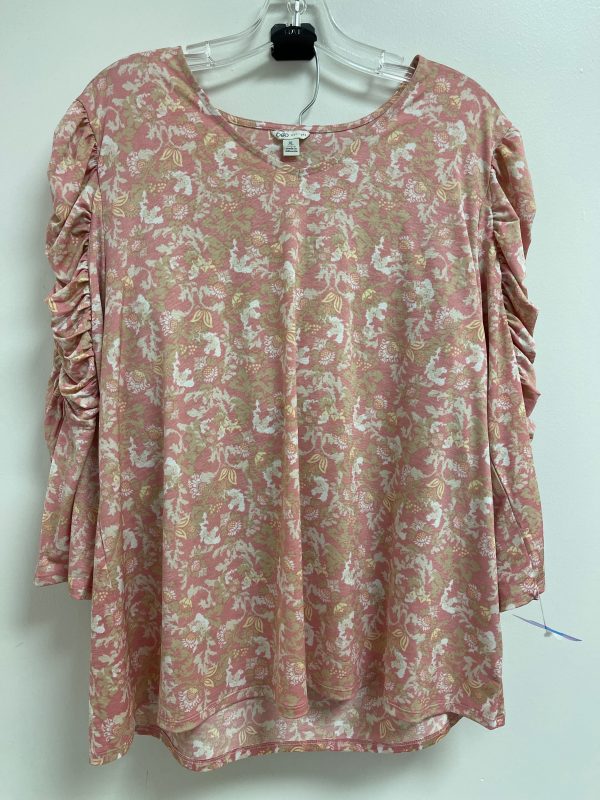 Floral Print Top Short Sleeve Cato, Size 2x Hot on Sale