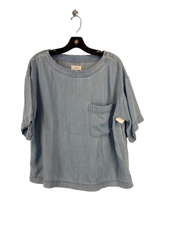 Top Short Sleeve By Lou And Grey In Blue Denim, Size: S For Discount