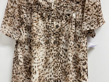 Animal Print Top Short Sleeve Loft, Size M For Cheap