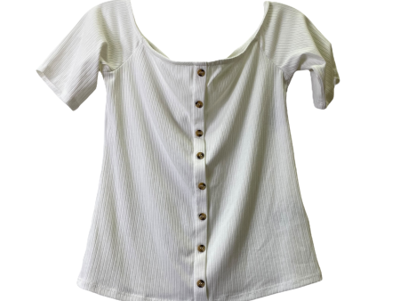 Top Short Sleeve Basic By H&m In Cream, Size: S on Sale