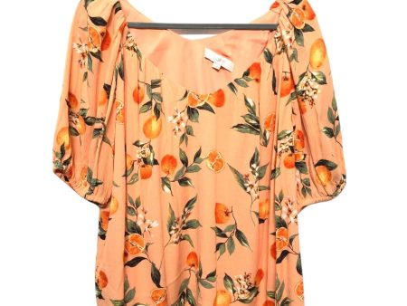 Orange Top Short Sleeve Loft, Size L Fashion