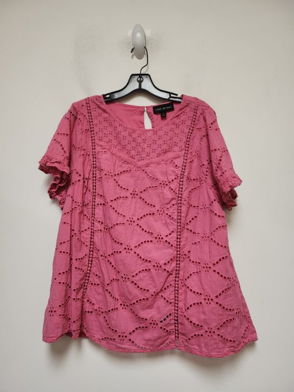 Top Short Sleeve By Lane Bryant In Pink, Size: Xl Online Sale