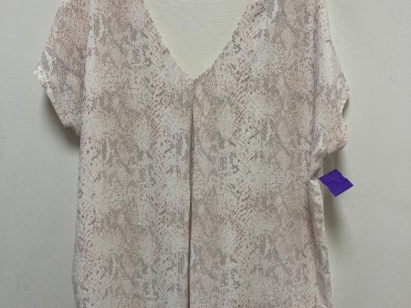 Snakeskin Print Top Short Sleeve Loft, Size L Discount