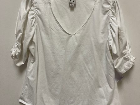 White Top Short Sleeve Worthington, Size L Fashion