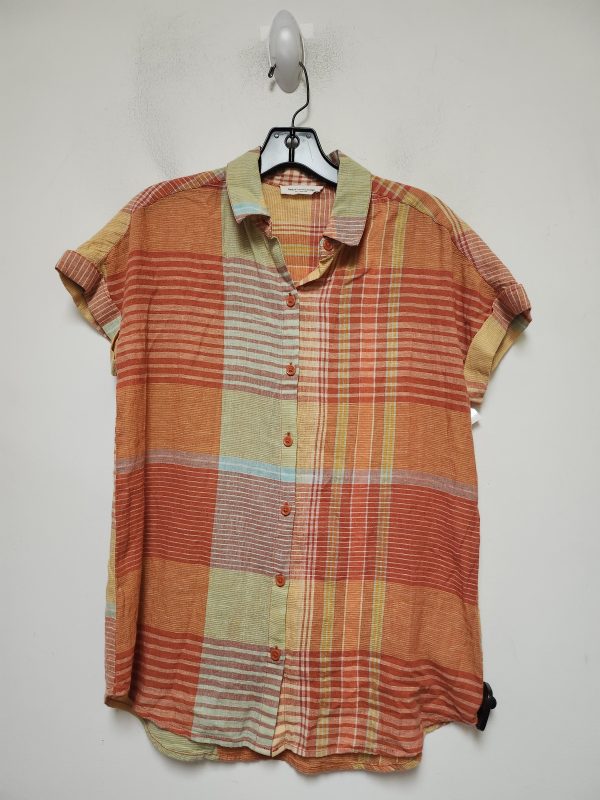 Top Short Sleeve By Beachlunchlounge In Plaid Pattern, Size: Xs Discount