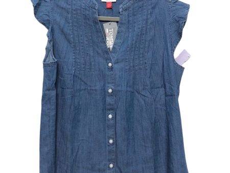 Blue Denim Top Short Sleeve Tommy Hilfiger, Size S on Sale