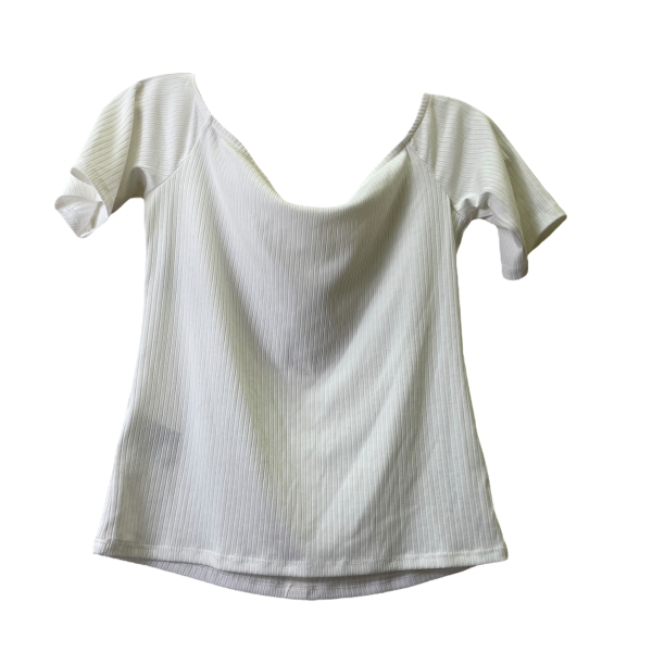 Top Short Sleeve Basic By H&m In Cream, Size: S on Sale