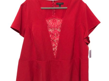 Red Top Short Sleeve Lane Bryant, Size 22 Hot on Sale