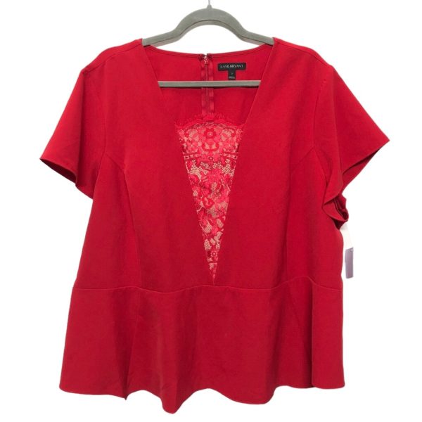 Red Top Short Sleeve Lane Bryant, Size 22 Hot on Sale