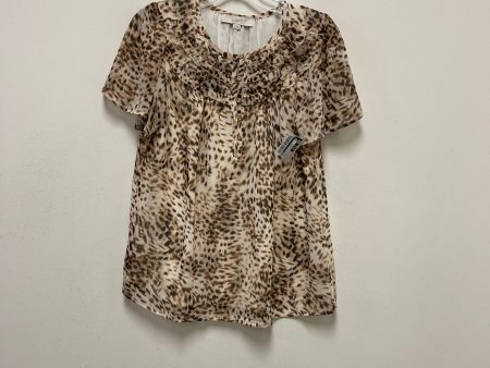 Animal Print Top Short Sleeve Loft, Size S on Sale