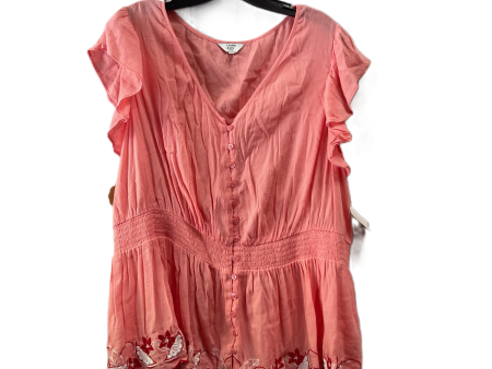 Peach Top Short Sleeve By Crown And Ivy, Size: 3x Supply