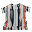 Striped Pattern Top Short Sleeve Cato, Size L Sale