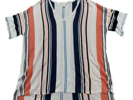 Striped Pattern Top Short Sleeve Cato, Size L Sale