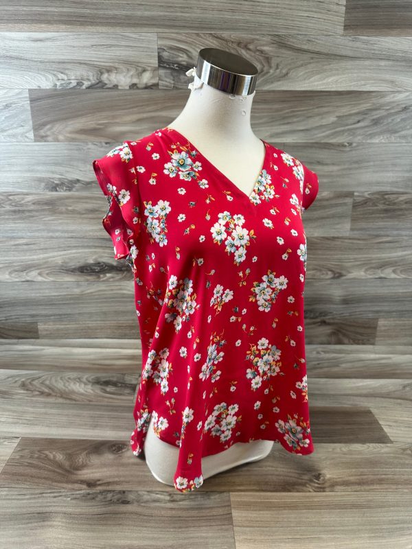 Top Short Sleeve By Loft In Red & White, Size: Petite   S Online Hot Sale