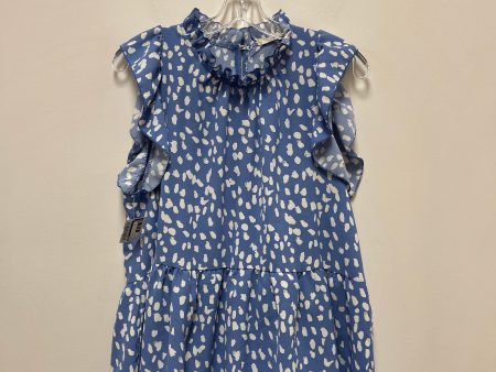 Blue & White Tunic Short Sleeve Entro, Size L Online Sale