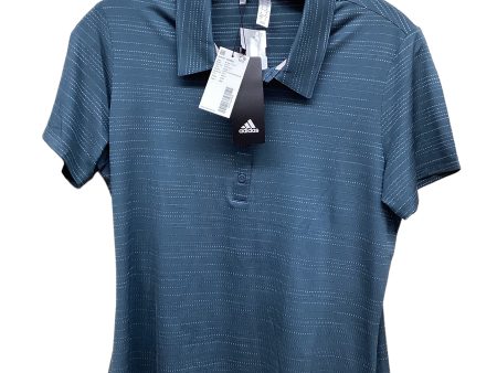 Blue Top Short Sleeve Adidas, Size M Hot on Sale