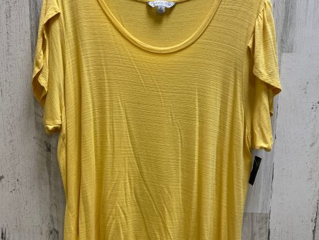 Yellow Top Short Sleeve Ophelia Roe, Size 1x For Cheap