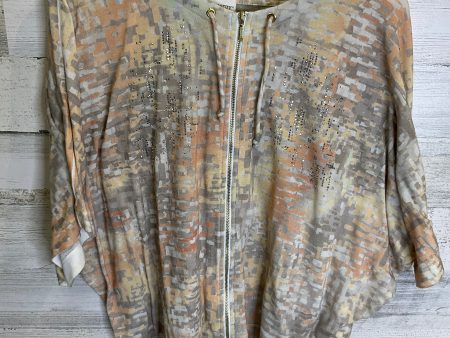 Cream & Orange Jacket Shirt Zenergy By Chicos, Size L Fashion