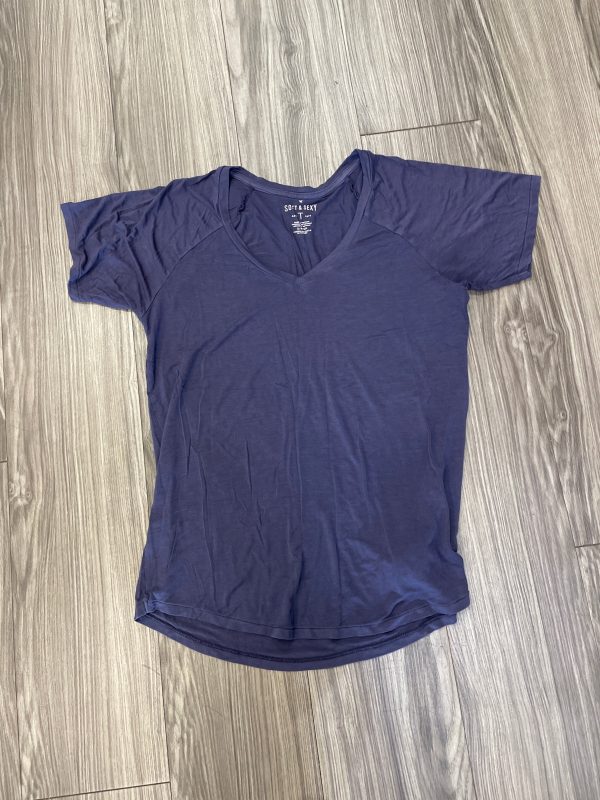 Top Short Sleeve By American Eagle In Purple, Size: S Cheap