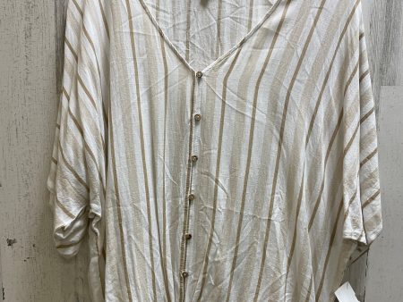 Top Short Sleeve By Coco And Carmen In Tan, Size: 2x For Discount