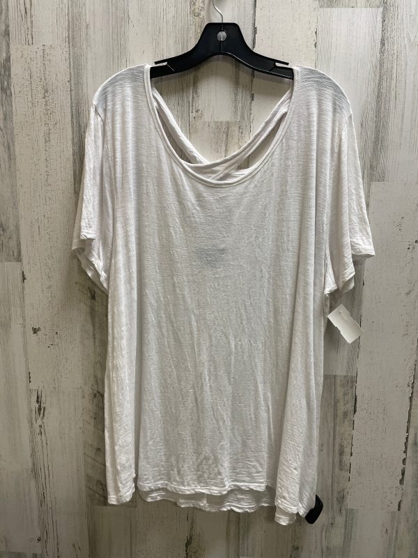 White Top Short Sleeve Basic Natural Reflections, Size 1x Online