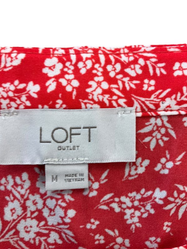 Floral Print Top Short Sleeve Loft, Size M Online Sale