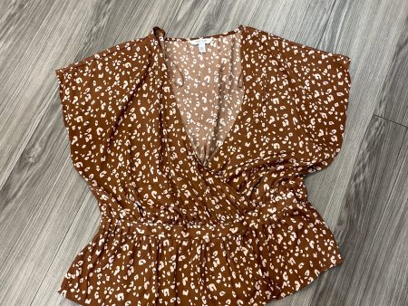 Animal Print Blouse Short Sleeve Nine West, Size Xxl Online Sale