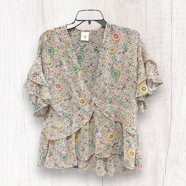 Top Short Sleeve By Cabi In Floral Print, Size: M on Sale