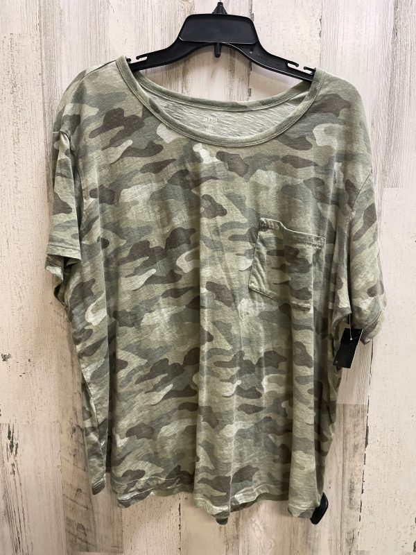 Top Short Sleeve By Ana In Camouflage Print, Size: 2x Online now