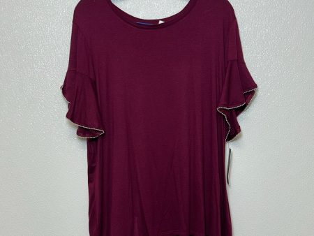 Top Short Sleeve By Apt 9 In Burgundy, Size: Xxl Sale