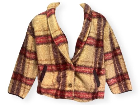 Plaid Pattern Jacket Faux Fur & Sherpa Knox Rose, Size L Hot on Sale