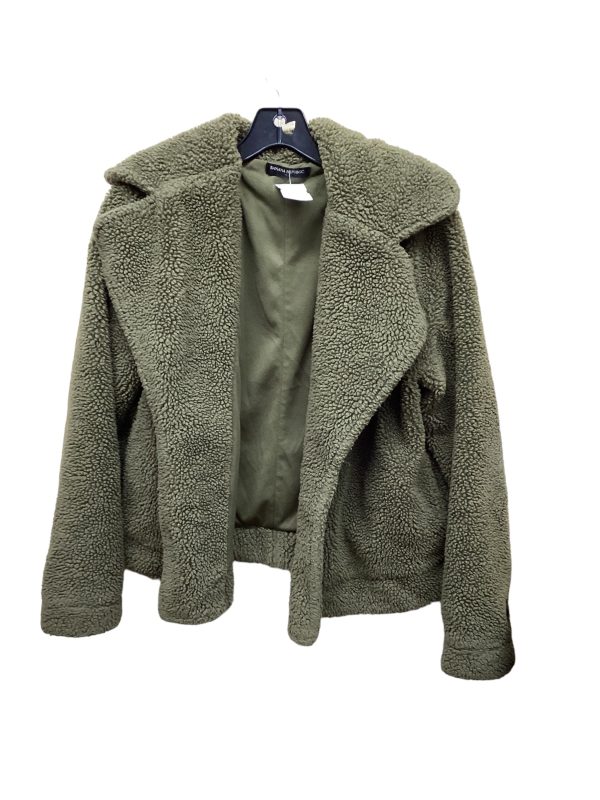 Jacket Faux Fur & Sherpa By Banana Republic In Green, Size: M Sale