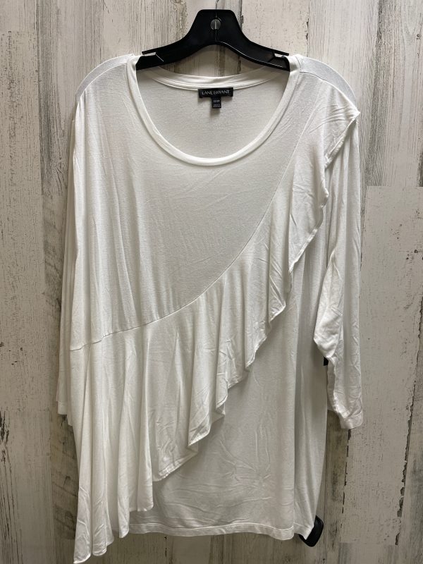 Top Short Sleeve By Lane Bryant In White, Size: 3x Cheap