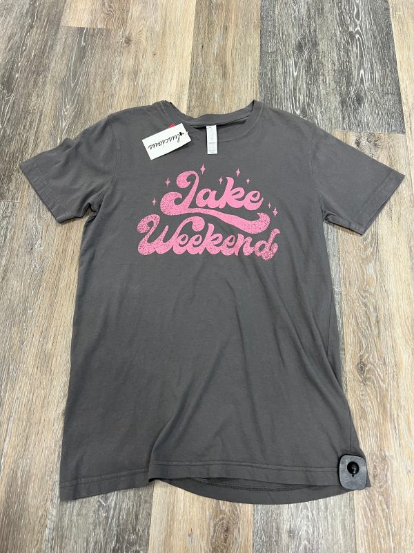 Grey Top Short Sleeve Lake Weekend, Size S Discount