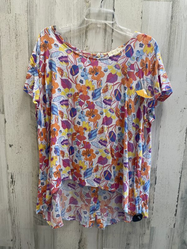 Multi-colored Top Short Sleeve Cynthia Rowley, Size 2x For Cheap