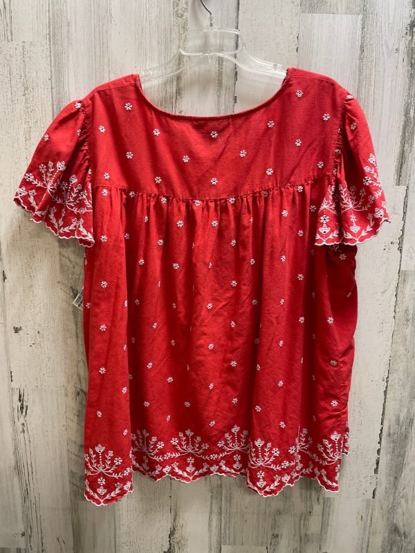 Top Short Sleeve By Lane Bryant In Red, Size: 3x Hot on Sale