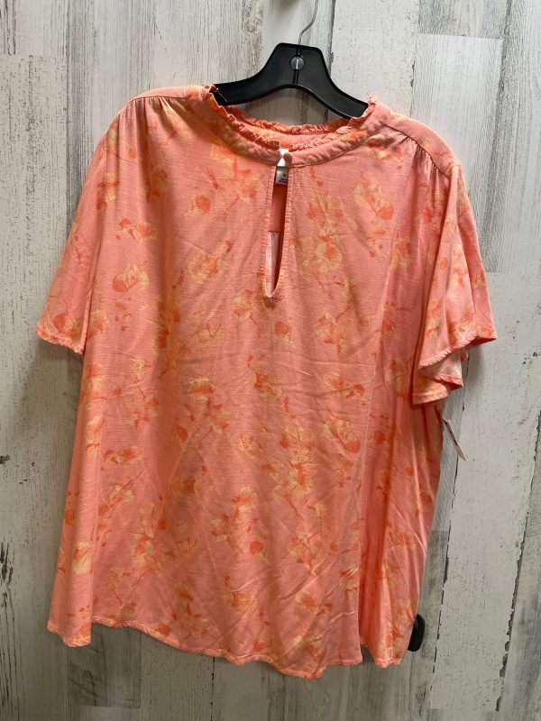 Orange Top Short Sleeve Ava & Viv, Size 1x For Discount