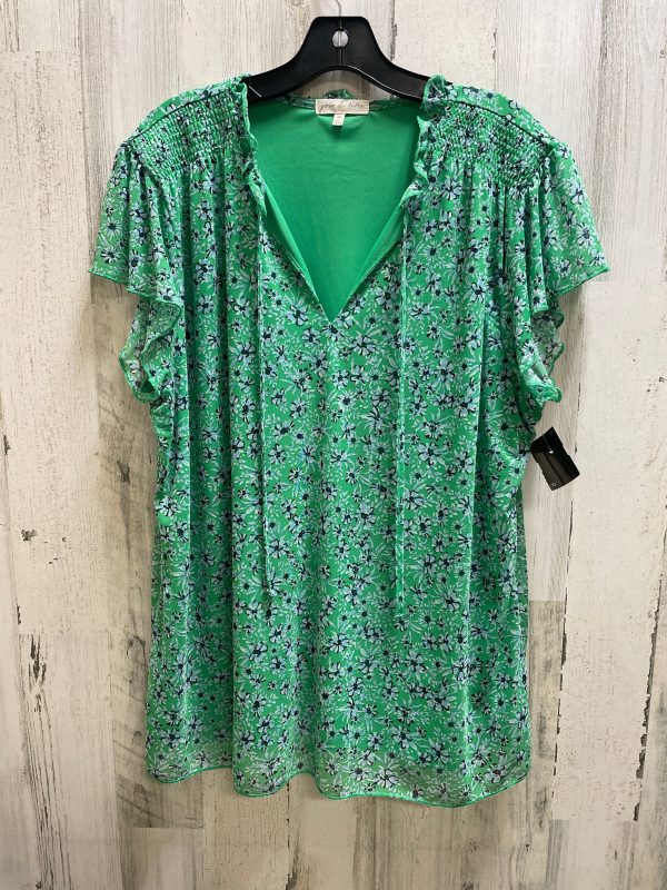 Top Short Sleeve By Joie In Green, Size: 2x For Sale