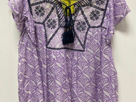 Purple & White Top Short Sleeve Rachel Zoe, Size S Online now