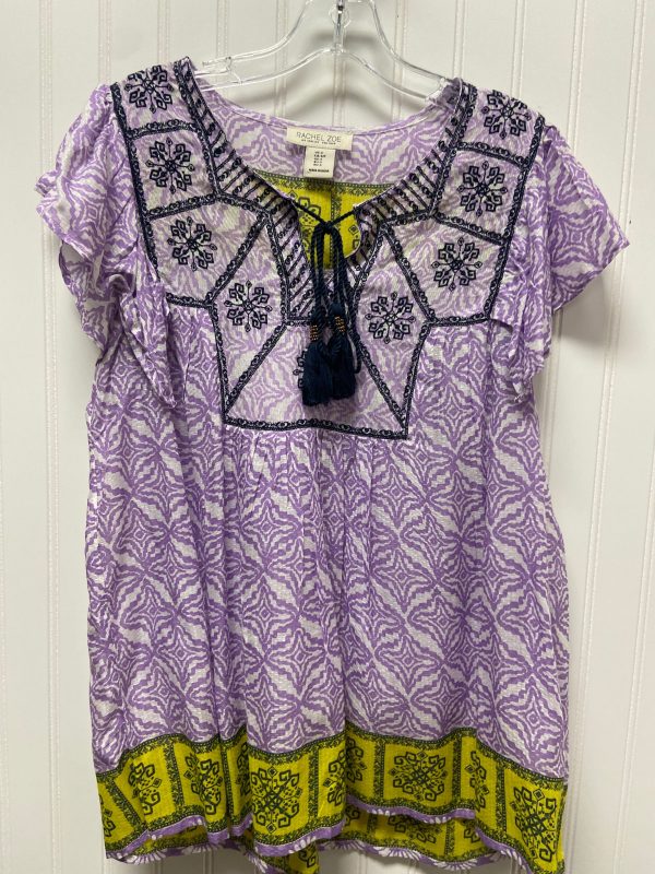 Purple & White Top Short Sleeve Rachel Zoe, Size S Online now