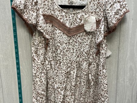 Animal Print Top Short Sleeve Hem & Thread, Size S Supply