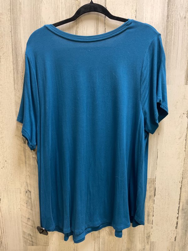 Top Short Sleeve By Ava & Viv In Blue, Size: 2x Fashion