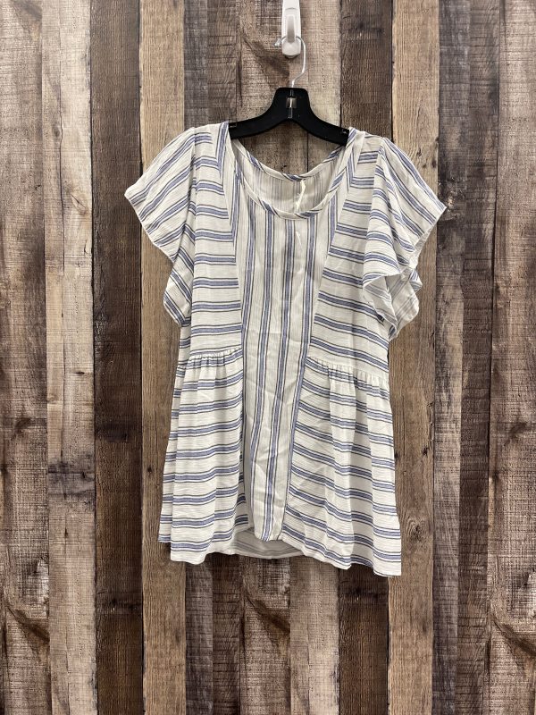 Top Short Sleeve By Cme In Blue & White, Size: S For Cheap