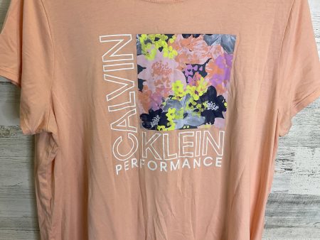 Top Short Sleeve By Calvin Klein In Peach, Size: 1x Online Hot Sale