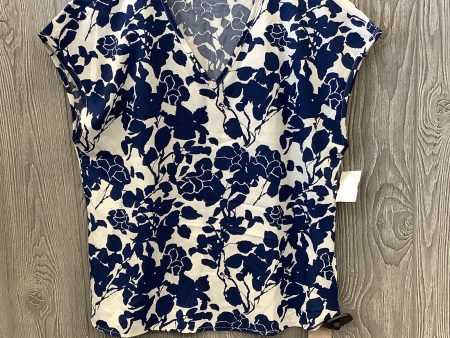 Blue & White Top Short Sleeve Clothes Mentor, Size S For Cheap