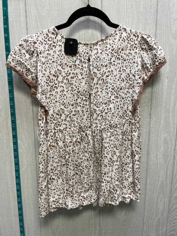 Animal Print Top Short Sleeve Hem & Thread, Size S Supply