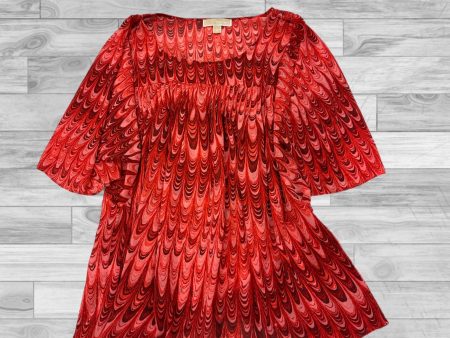 Red Top Short Sleeve Michael By Michael Kors, Size M Cheap