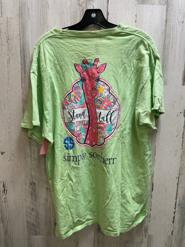 Green Top Short Sleeve Simply Southern, Size Xl Online now