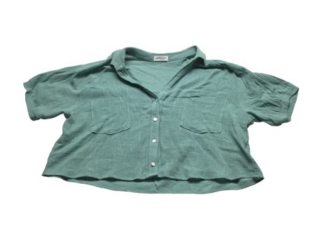 Teal Top Short Sleeve Vestique, Size L For Sale